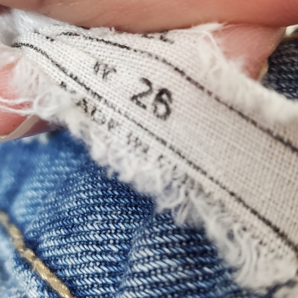Free People Distressed Blue Jean Denim Shorts Sz 26 - Picture 6 of 9